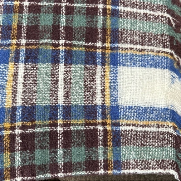 Luxury Cashmere Acrylic Plaid Knitted Triangle Scarf - Picture 3 of 4